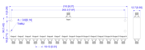 LFT-16W260300-K, 16-канальный резистивный делитель мощности, SMA, 26-30 ГГц