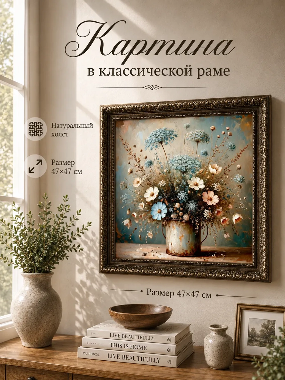 Картина на стену интерьерная на холсте 47*47 см