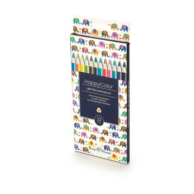 Карандаши 12 цв. "HappyColor", 6 видов (Bruno Visconti)