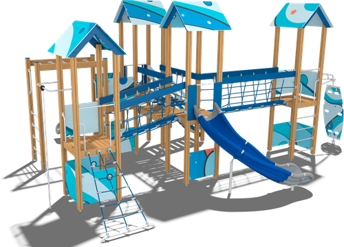 Детский городок Суздаль (стойки дуб, паттерн Fairytale)