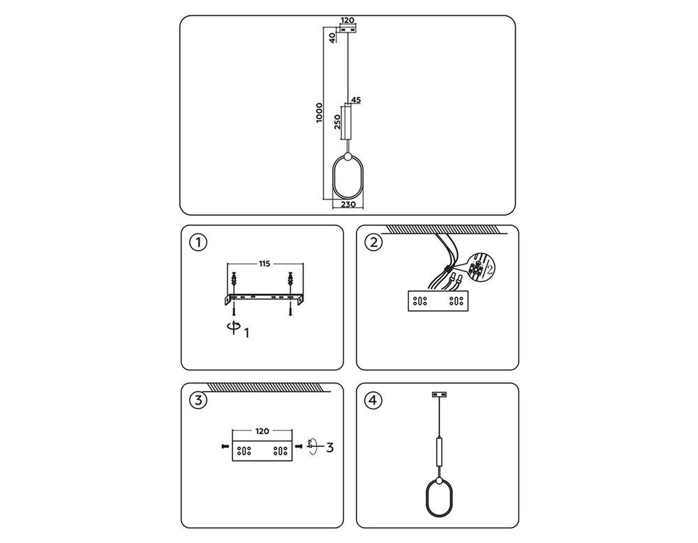 Ambrella Подвесной светодиодный светильник с пультом Line FL10577