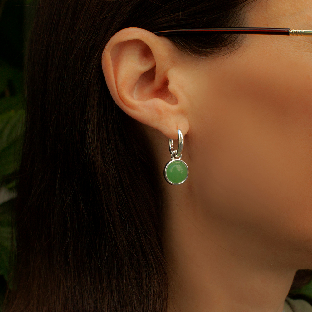 Серьги Fiore Luna GREEN AVENTURINE LE1114 G/S