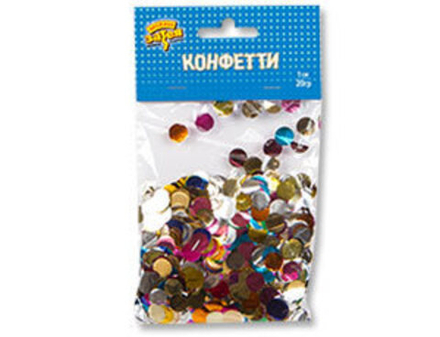 Конфетти фольга Круг, Ассорти, 1 см, 20 г