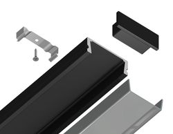 Ambrella Алюминиевый профиль накладной 15.5*6 для светодиодной ленты до 11мм Alum Profile GP1700BK/BK