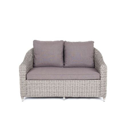 "Кон Панна" диван из искусственного ротанга (гиацинт) двухместный, цвет серый