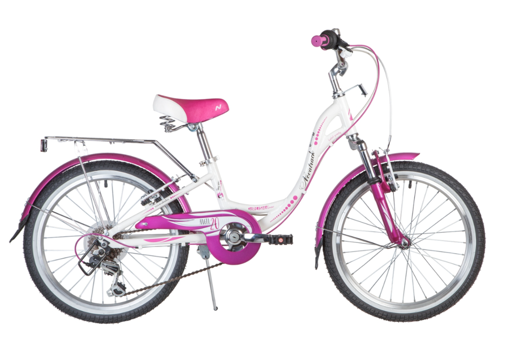 Велосипед Novatrack 20" ANGEL, белый, алюм.6ск.TY21/RS35/SG-6SI, V-brake