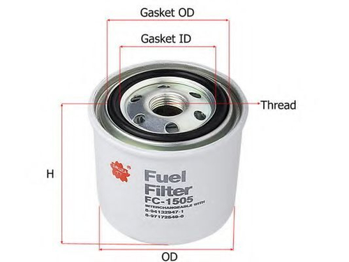 FC-511  SAKURA  FC-1505/1801    1-13240-009-0 Фильтр топливный