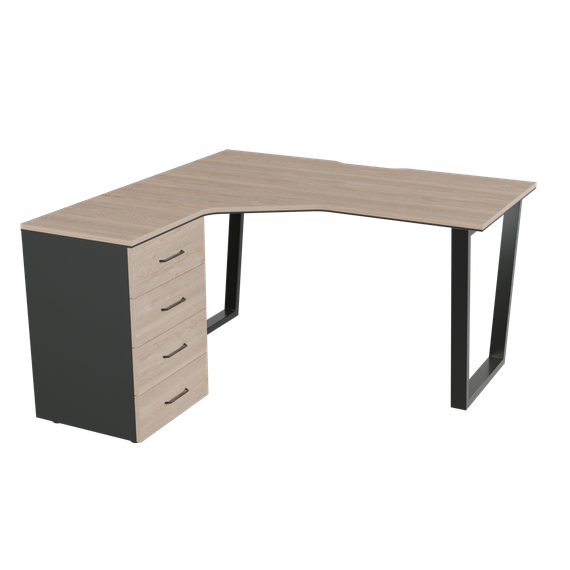Рабочее место на V-каркасе левое PREGO OFFICE 1400*1400*750 ПОРМ-14ВЛ