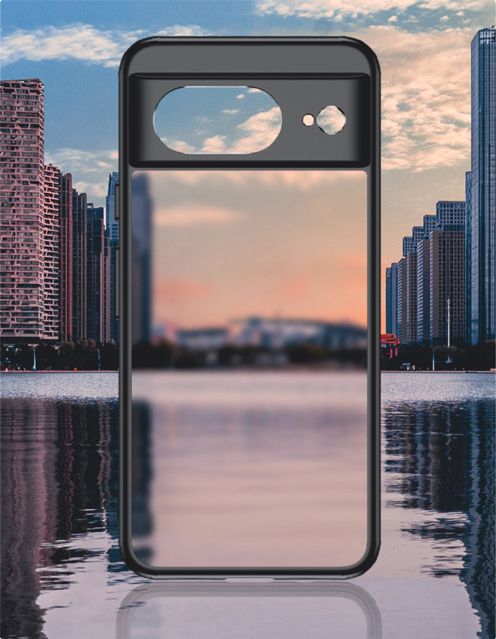 Чехол для Google Pixel 8 черный с прозрачной матовой задней панелью WLONS