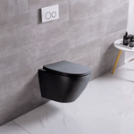 Унитаз подвесной Ceruttispa СЕЛЛА (SELLA) Aria MB CT9160 черный матовый, ТЕРМООБЖИГ (не плёнка) безободковый (490х360х325)