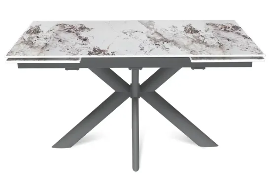 Стол "СТРОНГ" 140-220, керамика Patagonia глянцевая, опоры черный муар