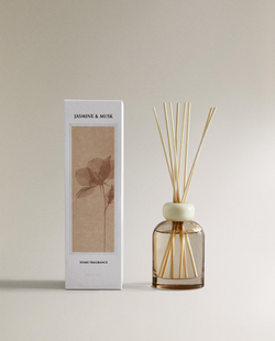 Zara Home Аромадиффузор Jasmine & Musk 120 мл, тростниковые палочки микадо, аромат цветочный древесный, Розовый