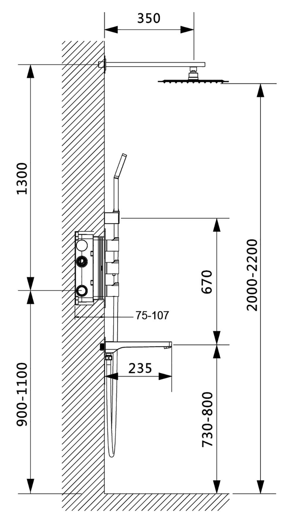 Душевая стойка Timo Helmi SX-1170/03 черный