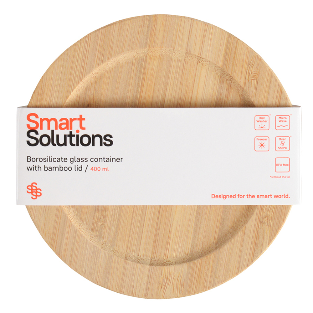 Контейнер для запекания и хранения smart solutions с крышкой из бамбука, 400 мл