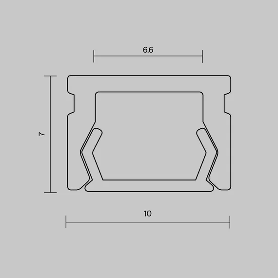 Алюминиевый профиль накладной 10x7 (Серебро, 2 м), ALM-1007-S-2M 631001 Led Strip 631001