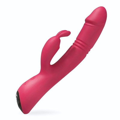 Красный вибромассажер-кролик Randy - 21,5 см. (Цвет: красный)