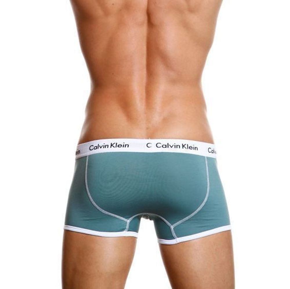 Мужские трусы боксеры изумрудные Calvin Klein 365  Trunks Emerald