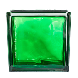 Купить Стеклоблок изумруд волна черный бриллиант Vitrablok  19х19x8