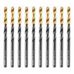 Сверло по металлу, 4 мм, HSS-Tin, Golden Tip, 10 шт. Denzel