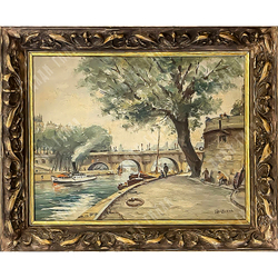 Леверд Эдуард. Париж. Вид на Сену и мост Пон-Нёф. Холст, масло. Франция. 1920-1930-е гг.