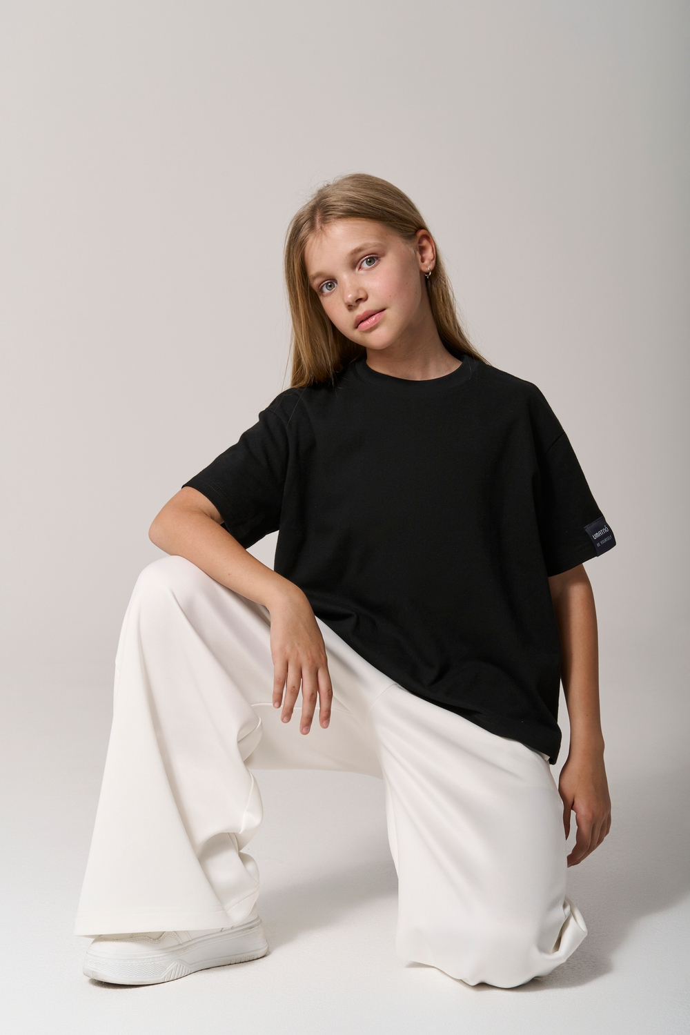 Брюки трикотажные wide leg белые
