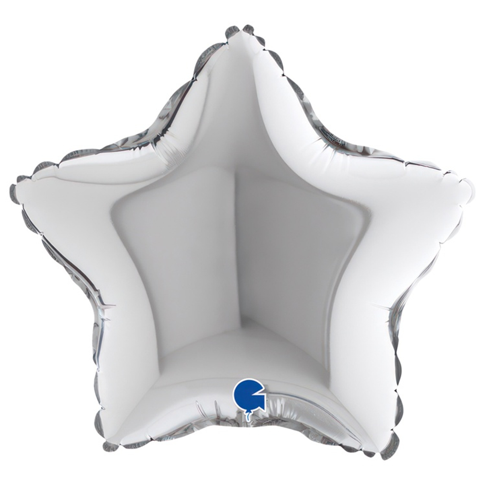 Шар фольгированный Звезда 23 см (Серебряный)