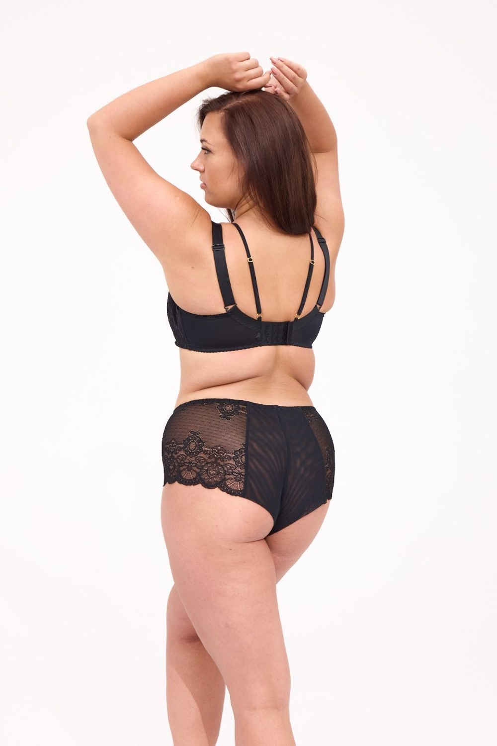 Бюстгальтер-топ с мягкими чашками и кружевом (Размер: 75I) (Цвет: черный)