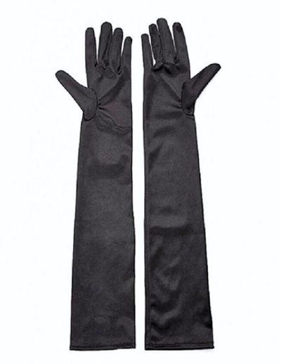 Перчатки трикотажные длинные черные