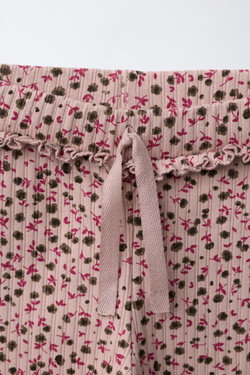 ZARA ЛЕГИНСЫ В РУБЧИК С ПРИНТОМ, ЦВЕТ РОЗОВОГО ДЕРЕВА