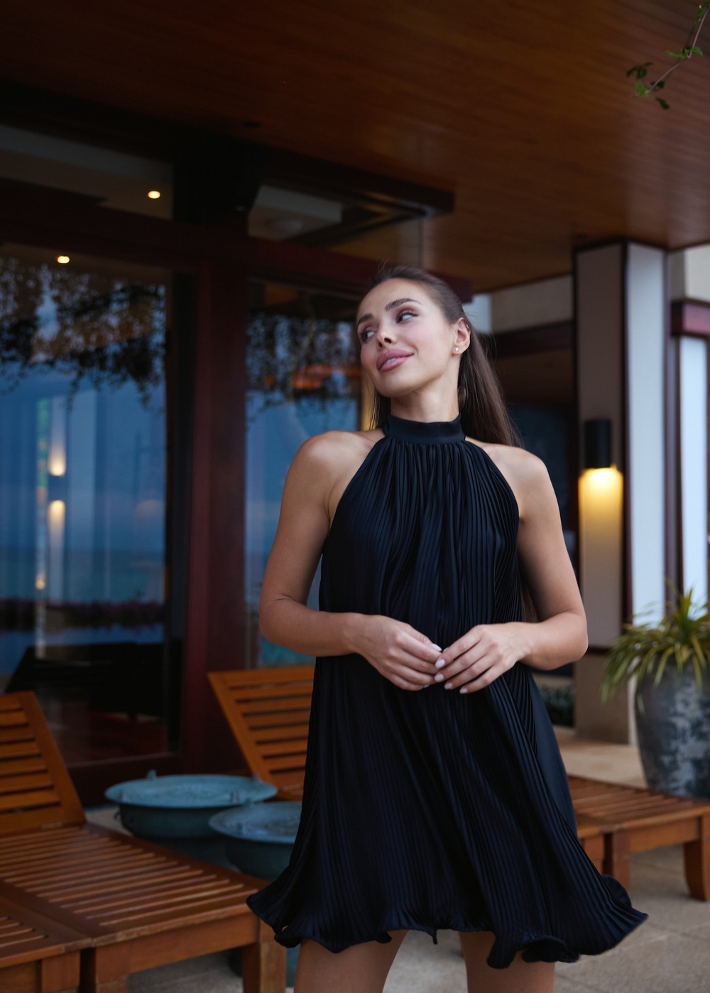 Платье Плиссе Черный