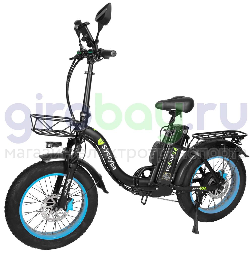 Электровелосипед Syccyba F11 Pro 2025 года (48V/15Ah) - Синий обод фото №1