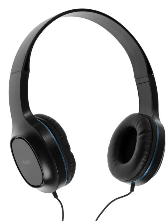 Комплект наушников Hoco W24, проводные, полноразмерные + вакуумные, проводные, синие