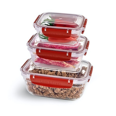 Комплект контейнеров воздухонепр. прямоугольных прозрачных 3 шт (400+800+1400мл) МАСТЕР микс цветов