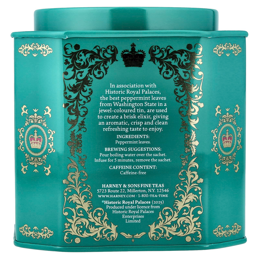 Harney & Sons, травяной чай с перечной мятой, без кофеина, 30 пакетиков, 60 г (2,11 унции)