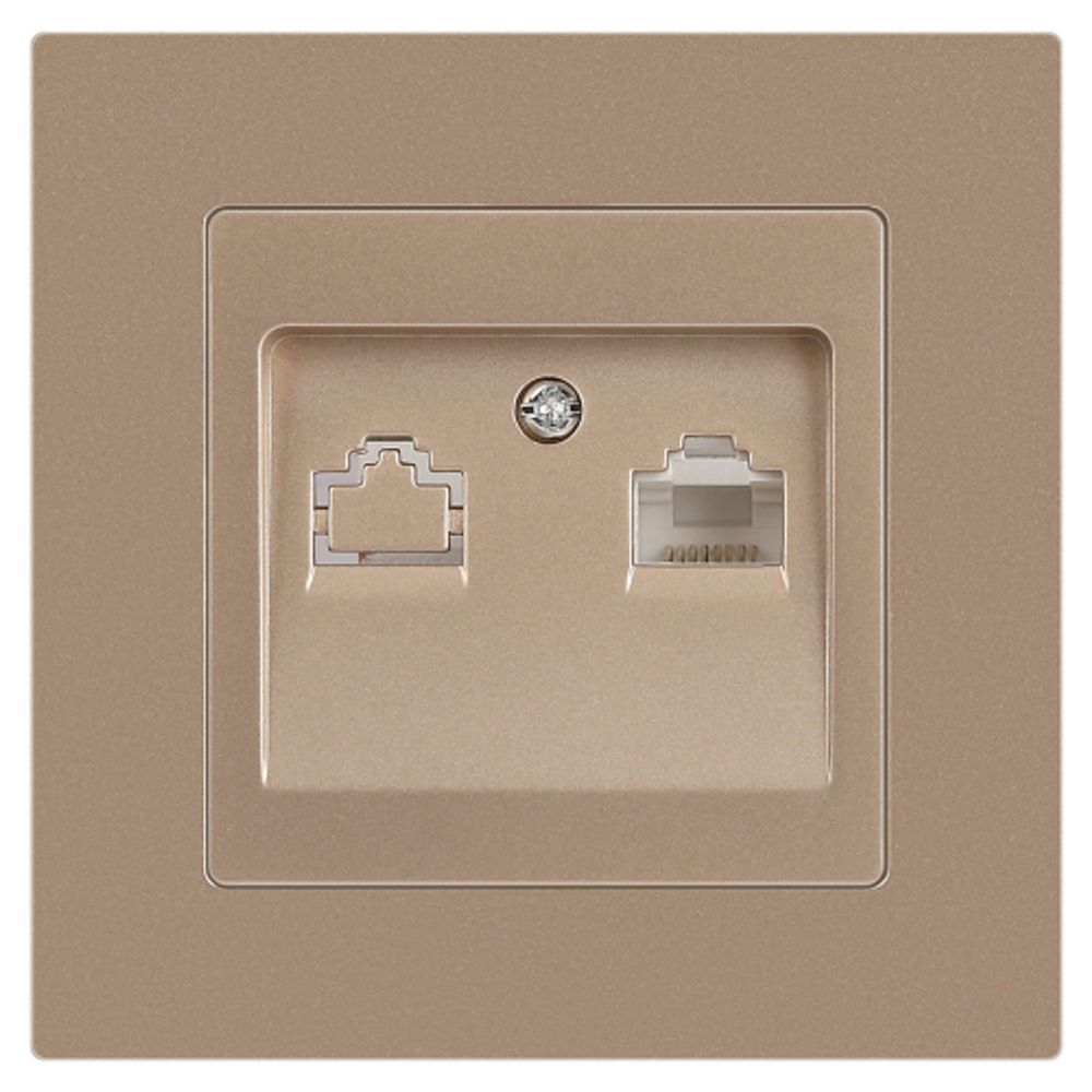 Розетка Intro Accent 6-303-04 информационная RJ45, IP20, СУ, шампань | Intro