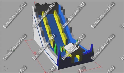 Детский надувной батут-горка "Весёлая горка" 15*9*9 м