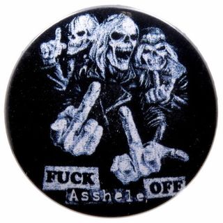 Значок Asshole Off ( чёрный )