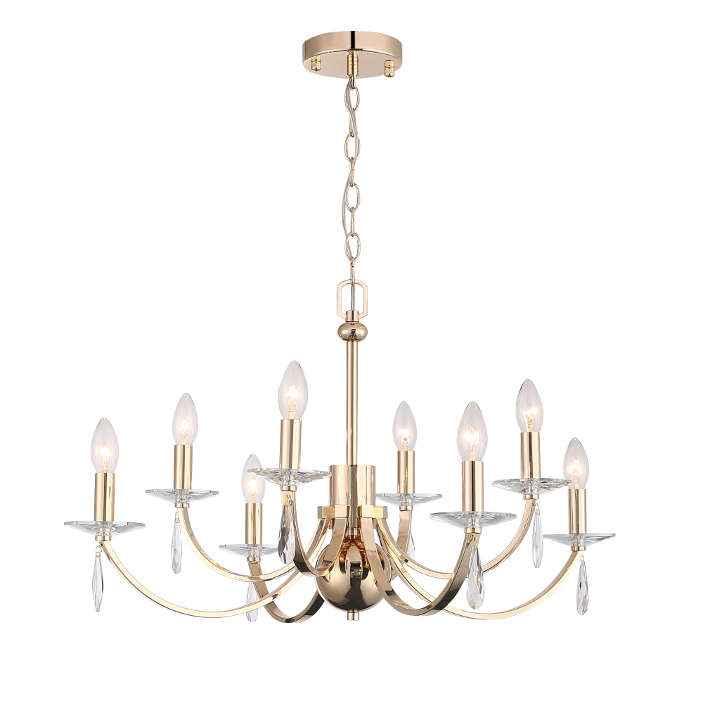 SL1405.203.08 Люстра подвесная ST-Luce Латунь/Латунь, Прозрачный E14 8*40W ЭЛЕГАНС