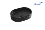 Раковина CR0055B MMB2 накладная, мрамор матовый черный, овальная 500х350х120 Ceruttispa