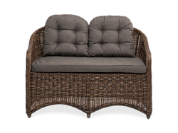 "Равенна" диван двухместный плетенный из ротанга, цвет коричневый