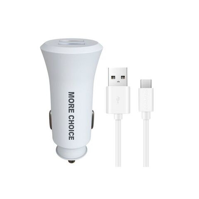 АЗУ More choice AC23a 2USB 2.4A для Type-C  (White)