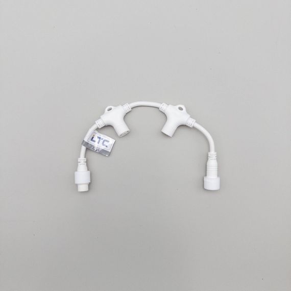 Разветвитель 2-х Лучевой для бахромы, занавесов и нитей 220В., без возможности управления, провод белый Каучук, IP65, LTC (LLR2-8)