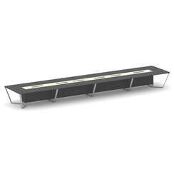 Steel Meet Стол переговорный прямоугольный KMK-PR.B.SP-24 Антрацит/Ваниль Глянец/Металл Серый 8000*1