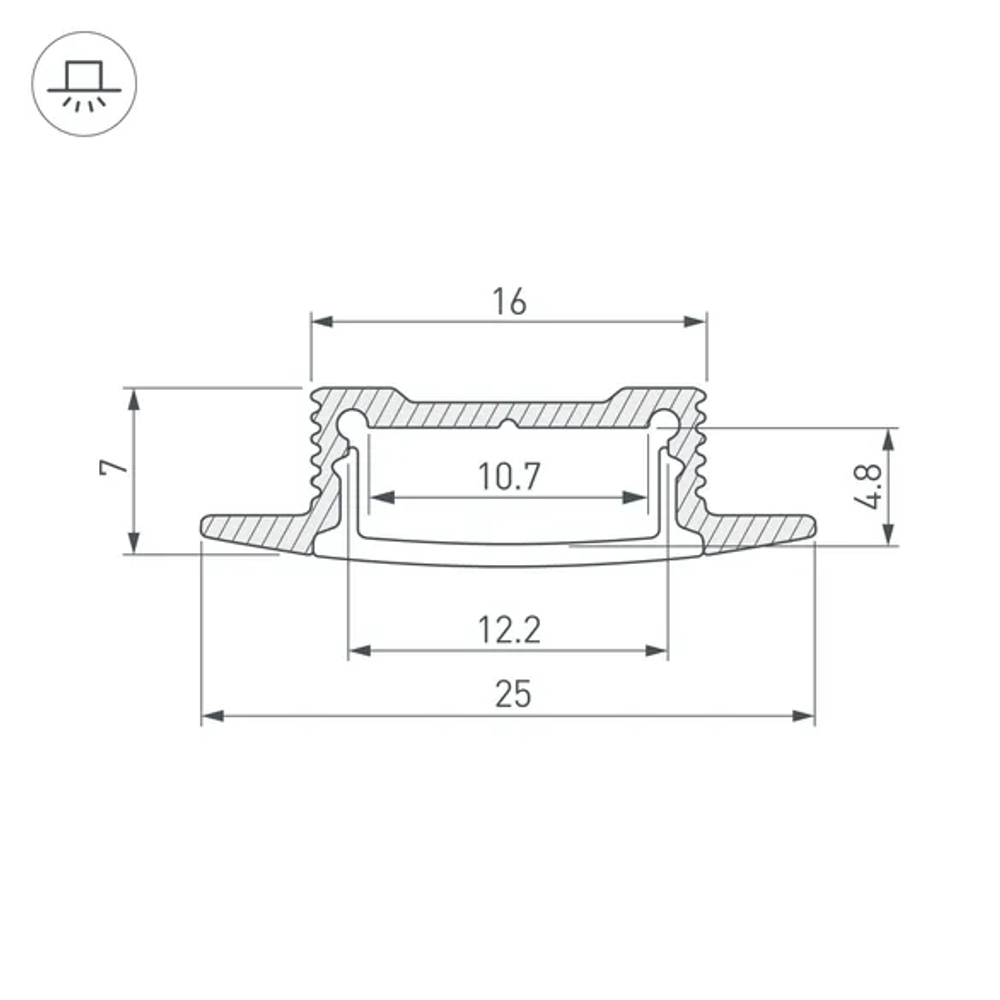 Профиль SL-SLIM-H7-F25-2000 ANOD (Arlight, Алюминий) 023717