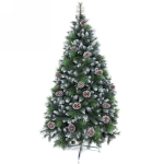 Ёлка «Сияющая красавица» 210 см, ПВХ+леска, шишки, иней, 410 ламп LED, Теплый белый (1367 веток) (SZL2000-210)