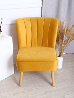 Кресло "Donatello" антивандальный велюр горчичный/натурал