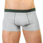 Мужские меланжевые трусы-боксеры с окантовкой и резинкой зеленого цвета (Размер: XL) (Цвет: серый)
