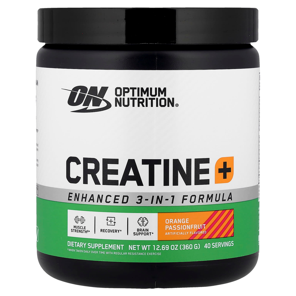 Optimum Nutrition, Creatine +, апельсин и маракуйя, 360 г (12,69 унции)