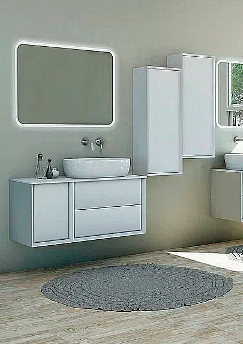 Тумба с раковиной Cezares Bellagio Moderno 100 с дверкой Bianco Opaco