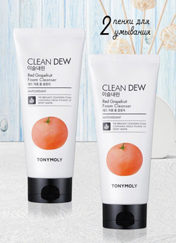 TONY MOLY пенка для умывания Clean Dew с экстрактом грейпфрута, 180 мл, 287 г